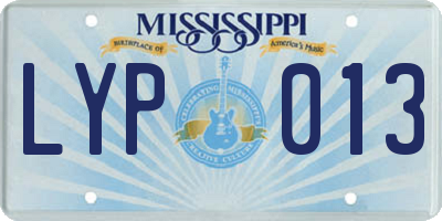MS license plate LYP013