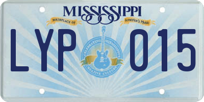 MS license plate LYP015