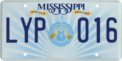 MS license plate LYP016