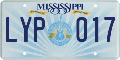 MS license plate LYP017