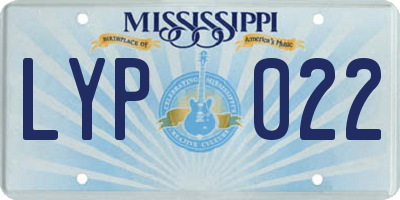 MS license plate LYP022