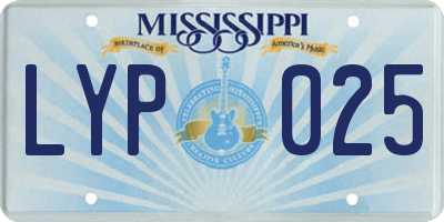 MS license plate LYP025