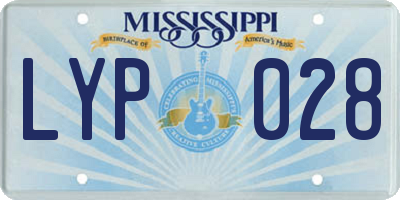 MS license plate LYP028