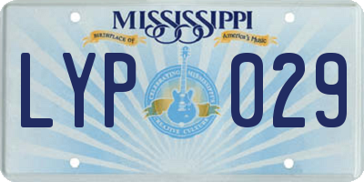MS license plate LYP029
