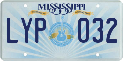 MS license plate LYP032