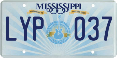 MS license plate LYP037