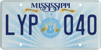 MS license plate LYP040