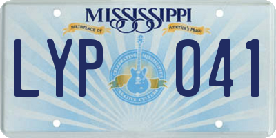 MS license plate LYP041
