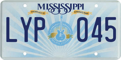 MS license plate LYP045
