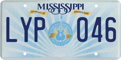 MS license plate LYP046