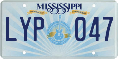 MS license plate LYP047