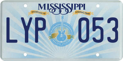 MS license plate LYP053