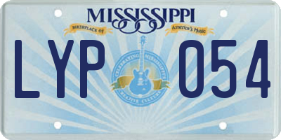 MS license plate LYP054