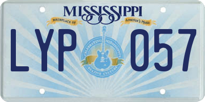 MS license plate LYP057