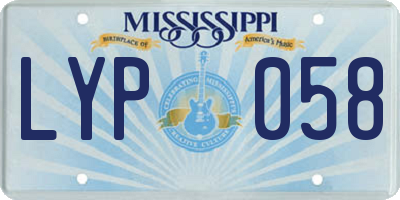 MS license plate LYP058