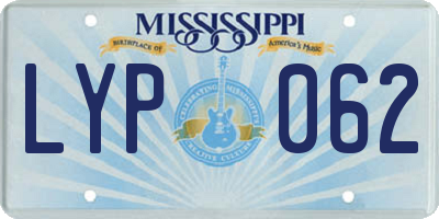 MS license plate LYP062