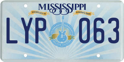 MS license plate LYP063