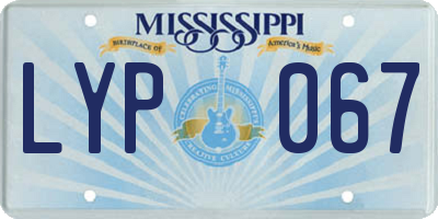 MS license plate LYP067