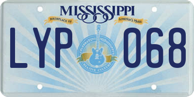 MS license plate LYP068