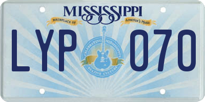 MS license plate LYP070