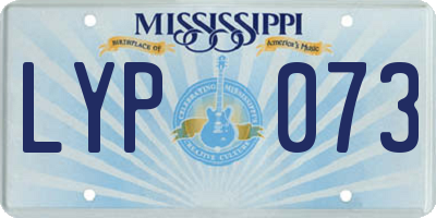 MS license plate LYP073