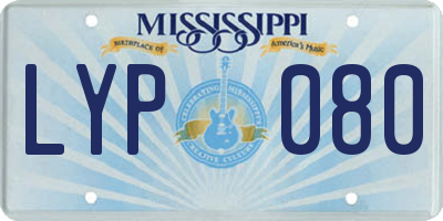 MS license plate LYP080