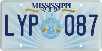 MS license plate LYP087