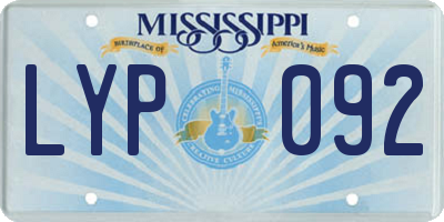 MS license plate LYP092