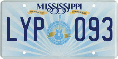 MS license plate LYP093