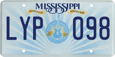 MS license plate LYP098