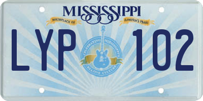 MS license plate LYP102