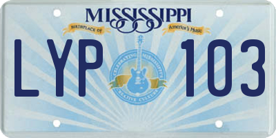 MS license plate LYP103