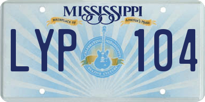 MS license plate LYP104