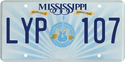 MS license plate LYP107