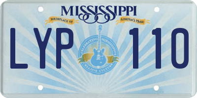 MS license plate LYP110