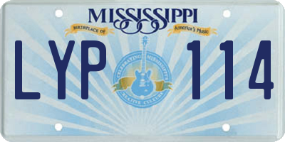 MS license plate LYP114