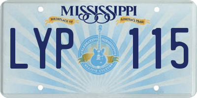 MS license plate LYP115