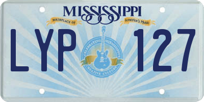 MS license plate LYP127