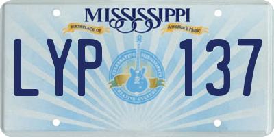 MS license plate LYP137