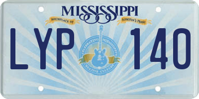 MS license plate LYP140