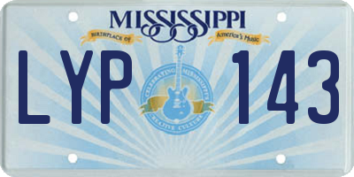 MS license plate LYP143