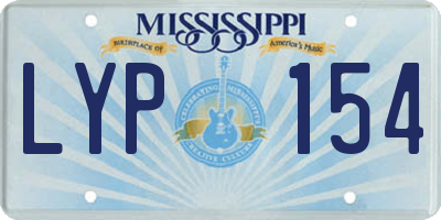 MS license plate LYP154