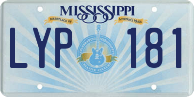 MS license plate LYP181