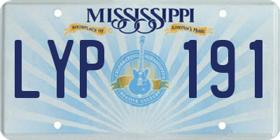 MS license plate LYP191
