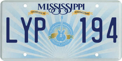 MS license plate LYP194