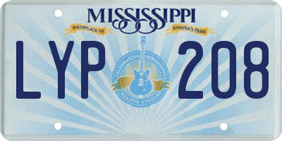 MS license plate LYP208