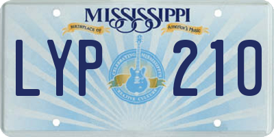MS license plate LYP210
