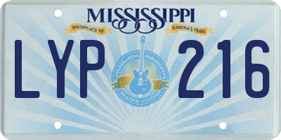 MS license plate LYP216