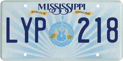 MS license plate LYP218