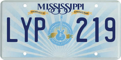 MS license plate LYP219